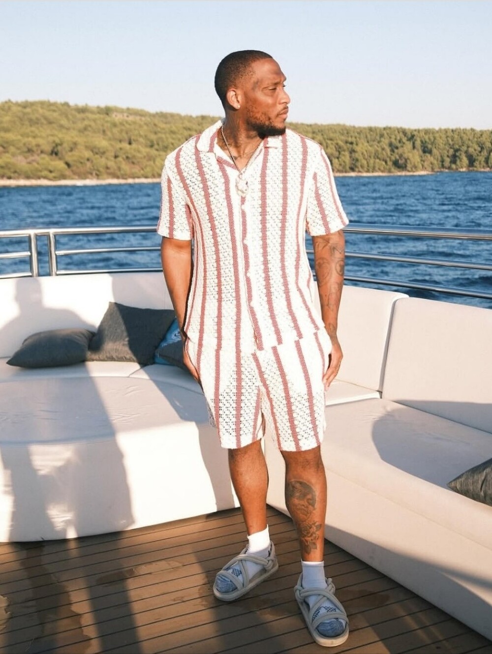 Zara~ Crochet Knit Striped Shorts